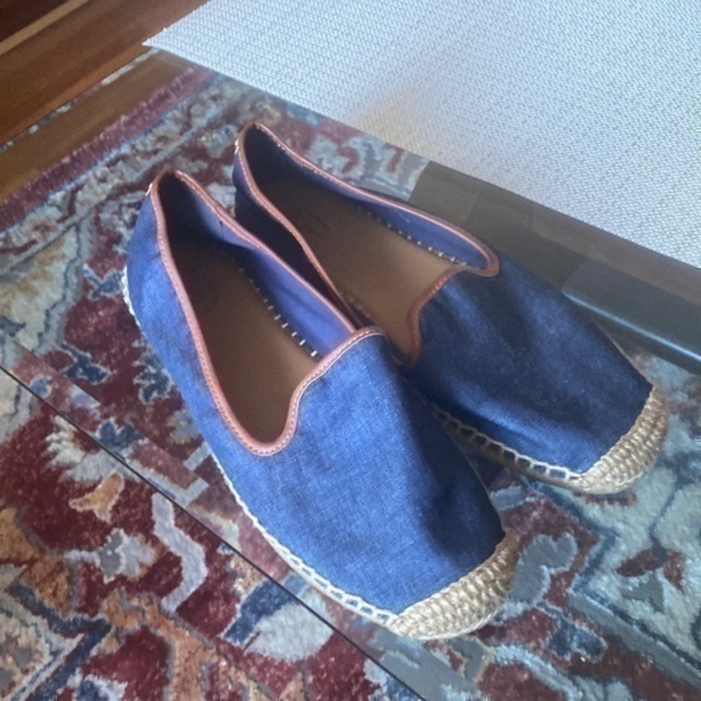 G.H. Bass blue denim  Trim Espadrille Jenna